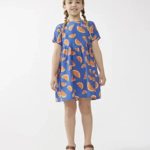Vestido corto de niña estampado pomelos