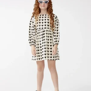 Vestido corto de niña estampado corazones