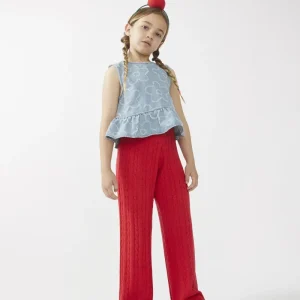 Top de niña vaquero flores
