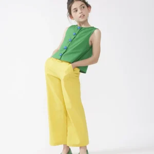 Top de niña botones verde