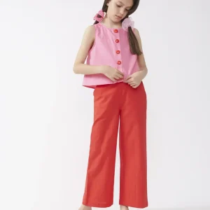 Top de niña botones rosa