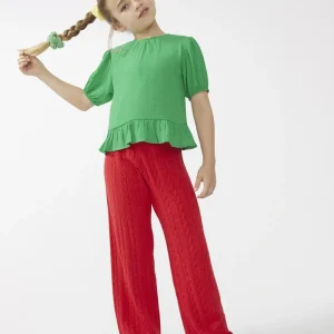 Top de niña volante verde