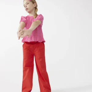 Top de niña volante rosa