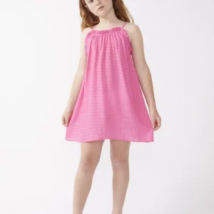 Vestido corto de niña tirantes rosa