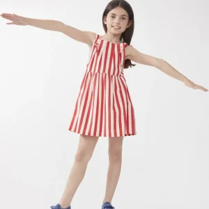 Vestido corto de niña tirantes rayas rojas