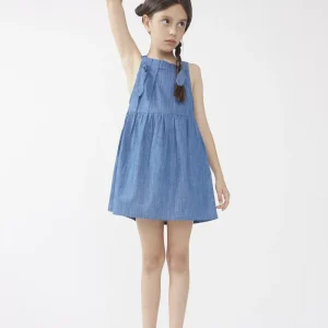 Vestido corto de niña tirantes vaquero