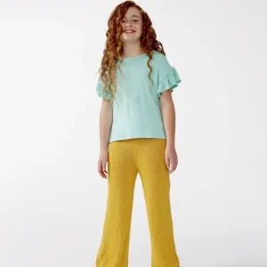 Top de niña con volantes azul