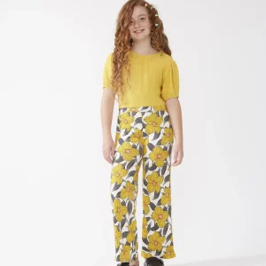 Pantalón de niña con estampado floral Narciso