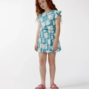Falda corta de niña en rayón LENZING™ ECOVERO™ estampado Dove