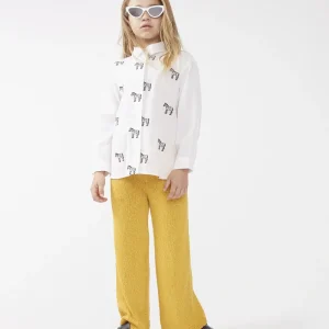 Camisa de niña cebras bordadas blanca
