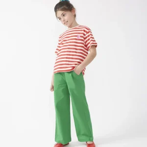 Camiseta unisex rayas rojas