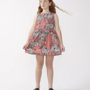 Vestido corto de niña estampado Safari