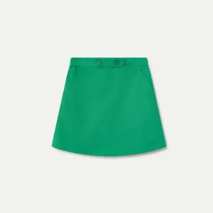 Falda corta de niña botones verde