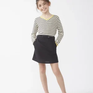 Falda corta de niña botones negro