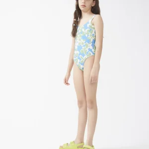 Bañador de niña estampado Aquatic Blue