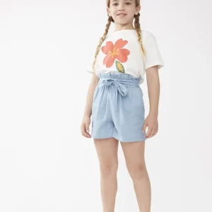 Shorts de niña efecto denim