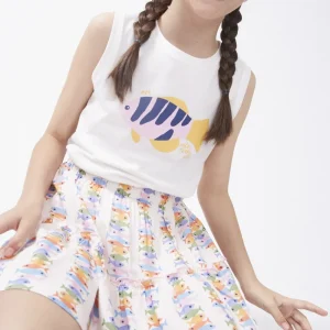 Falda corta de niña rayón LENZING™ ECOVERO™ con estampado Marina