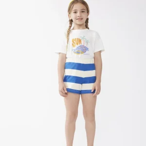 Shorts de niña rayas azules