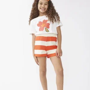 Shorts de niña rayas naranjas