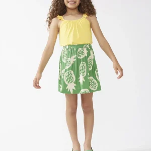 Falda corta de niña estampado Ananas