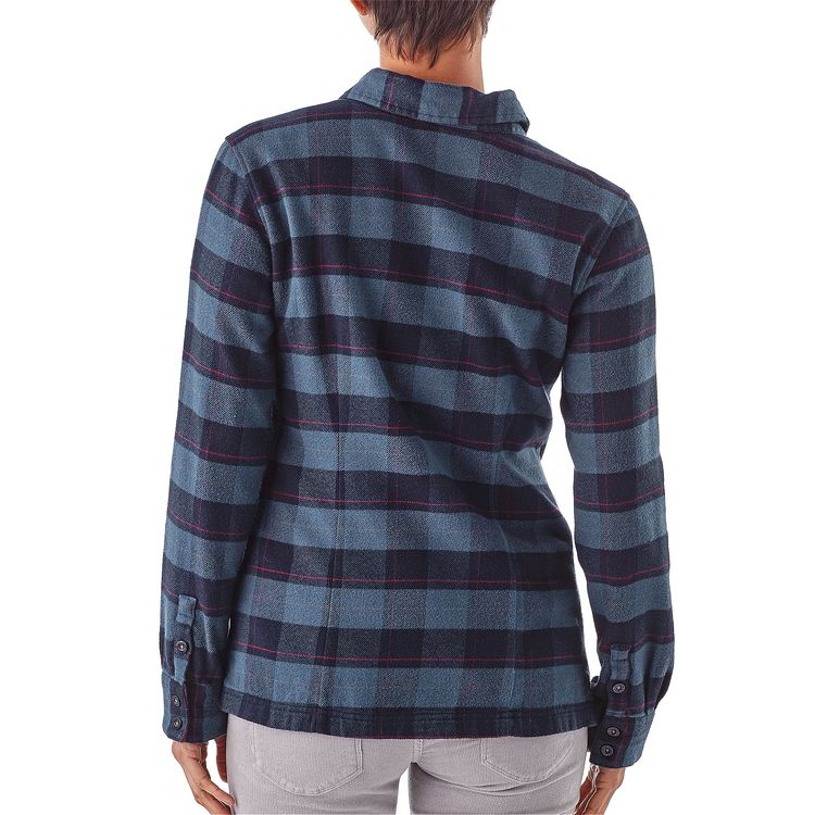Camisa Manga Larga Fjord Flannel Mujer Azul - Imagen 4