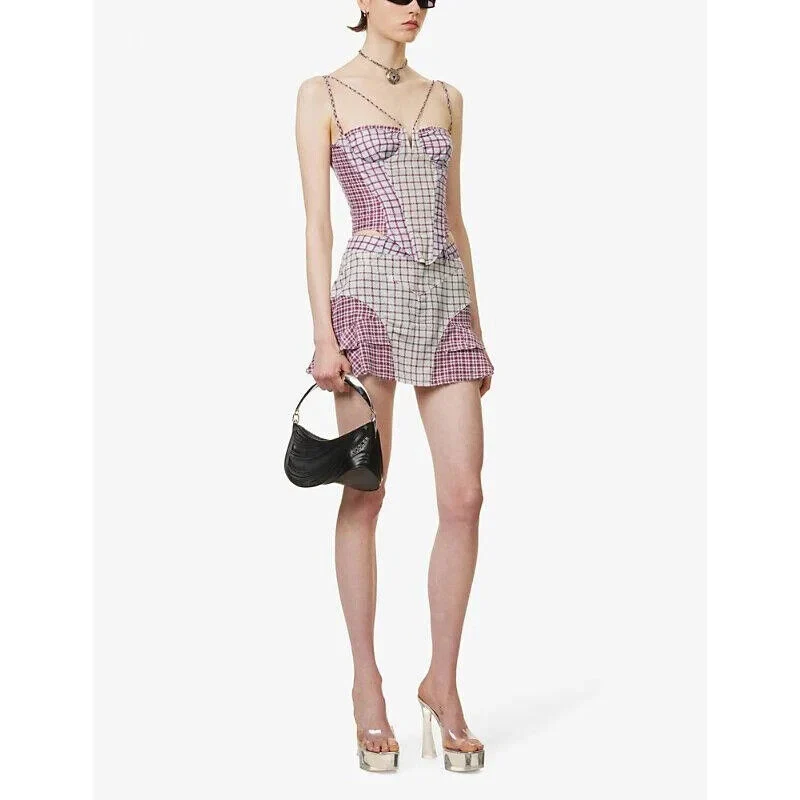MIAOU Aphex Bristol Check Corset Grunge Core Top - Imagen 5