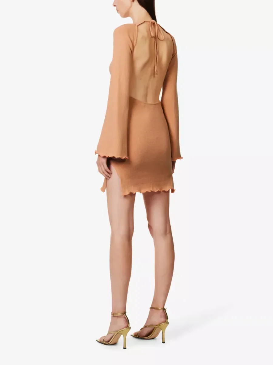 SAVANNAH MORROW Yarra V-Neck Bell Sleeve Knit Beachy Summer Dress - Imagen 6