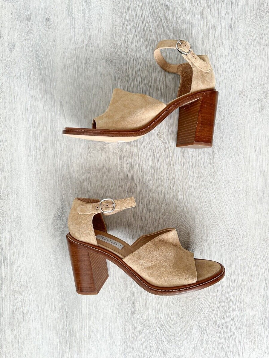 Gabriela Hearst Beau Suede Wooden Block High Heel Sandals - Imagen 4