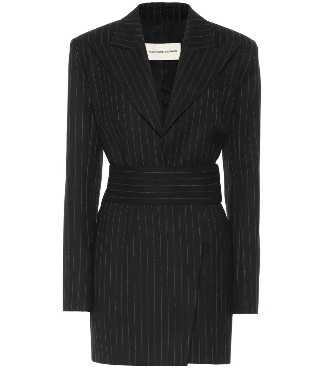 Alexandre Vauthier Striped Wool Mini Blazer Dress - Imagen 4