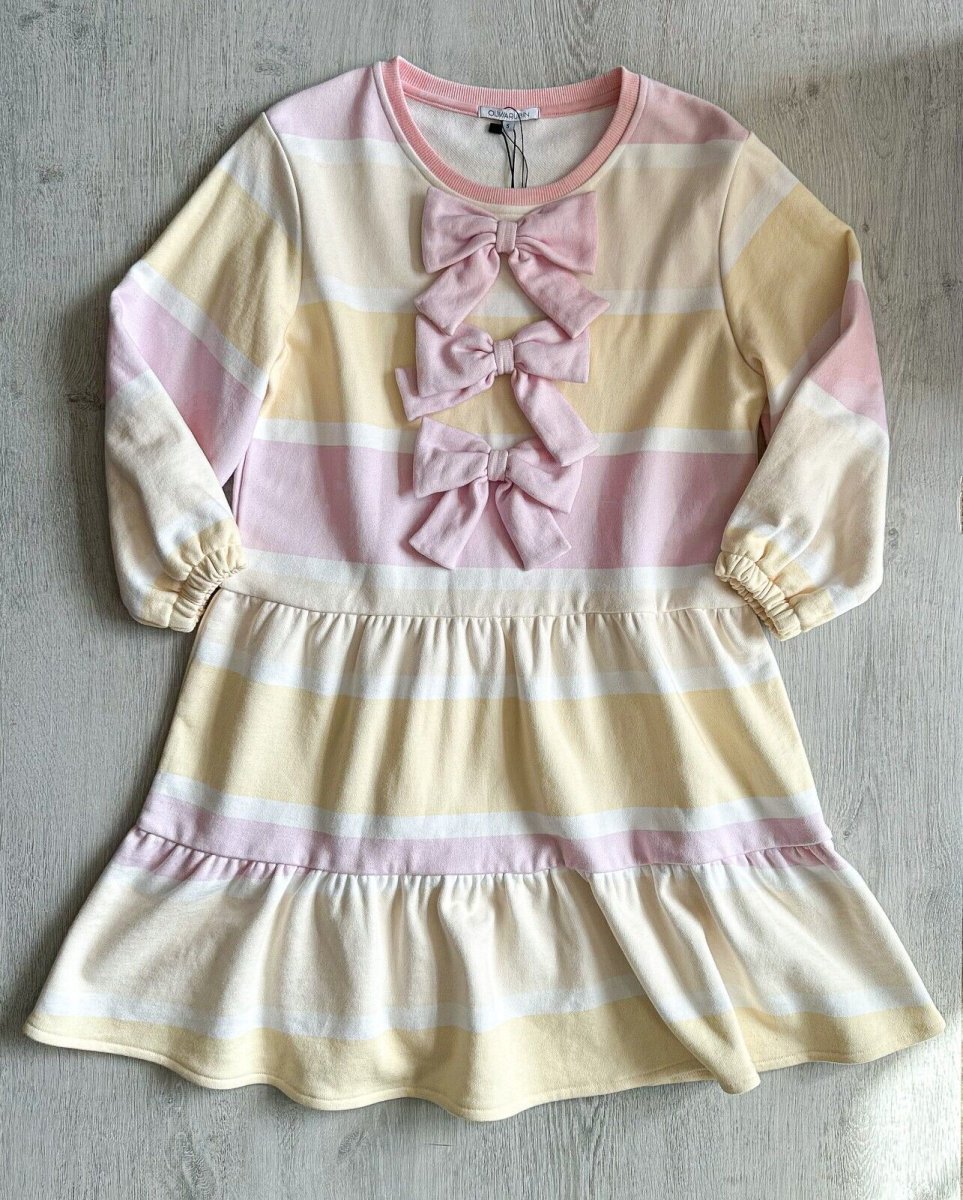 OLIVIA RUBIN Striped Pink Bow Detail Angel Coquette Aesthetic Dress - Imagen 7