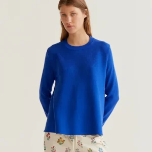 Jersey punto manga larga azul