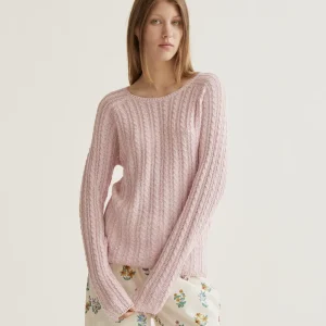 Jersey punto encadenado rosa