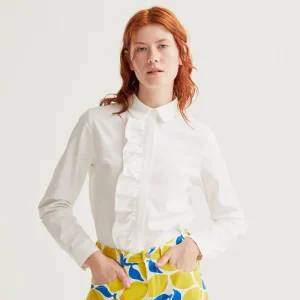 Camisa 100% algodón blanco con volante