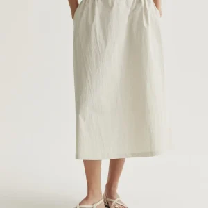 Falda midi blanco roto