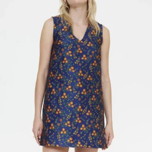 Vestido corto con estampado Flowers Jacquard