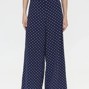 Pantalón con estampado mini dots azul marino