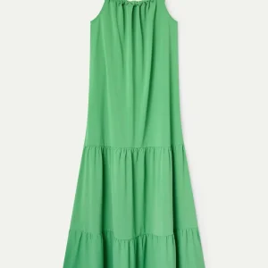 Vestido largo con tirantes verde