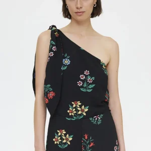 Top asimétrico con estampado Multicolor Gardener