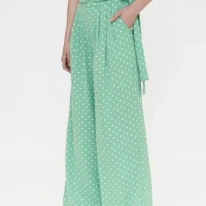 Pantalón con estampado mini dots verde