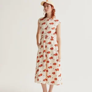 Vestido midi con estampado Tochi