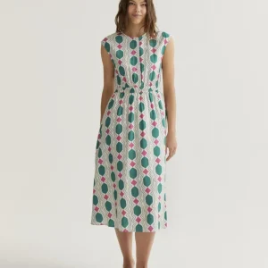 Vestido midi con estampado Geometric