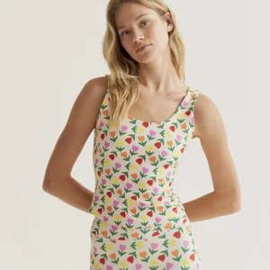 Top deportivo con estampado Multicolor Tulips