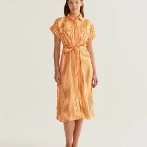 Vestido midi con estampado Lavagna Orange