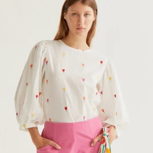 Top 100% algodón con estampado Multi Tulip