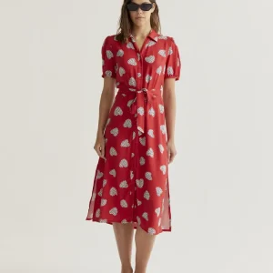 Vestido midi con estampado Harmony Red