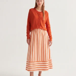 Falda midi con estampado Bamboo Orange