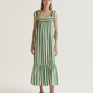 Vestido largo con estampado Bamboo Green