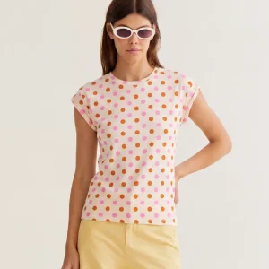 Camiseta 100% algodón con estampado Orange Dots