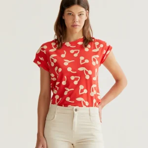 Camiseta con estampado Red Guinda