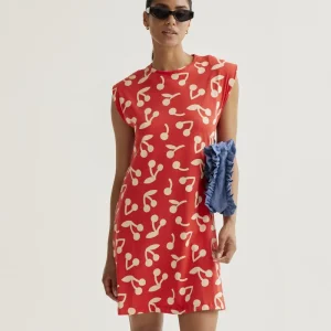 Vestido corto con estampado Red Guinda